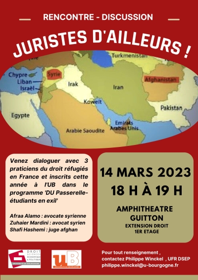 Rencontre-Discussion Juristes d&#039;Ailleurs ! le 14 mars 2023