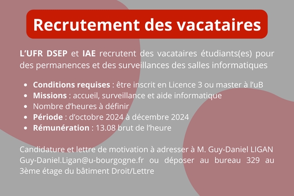 Recrutement des vacataires